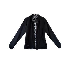 Adidas Reversible Sz M Jacket Womens Black White Floral Windbreaker SAMPLE